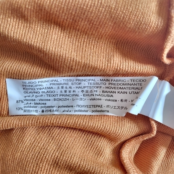 Zara Ribbed Slip Spaghetti Strap Orange Midi Dress New With Tag Size Medium - Picture 10 of 11